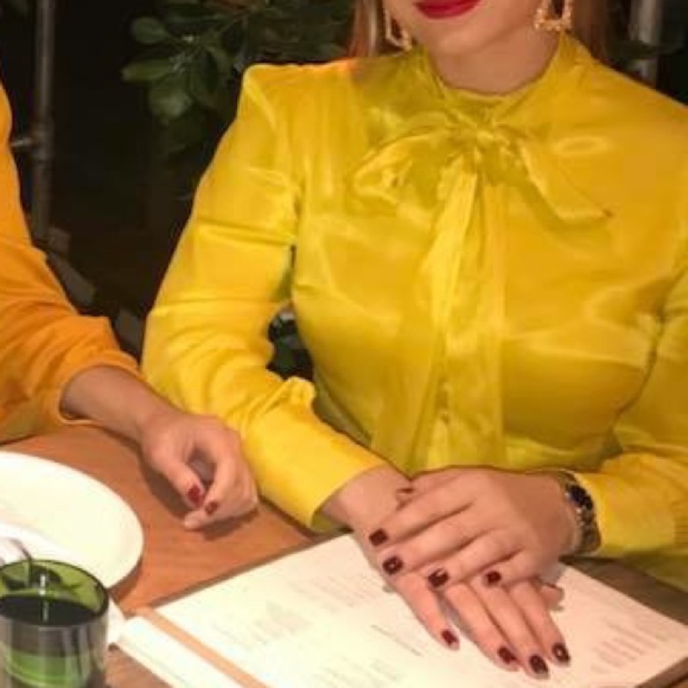 Zara tie satin blouse